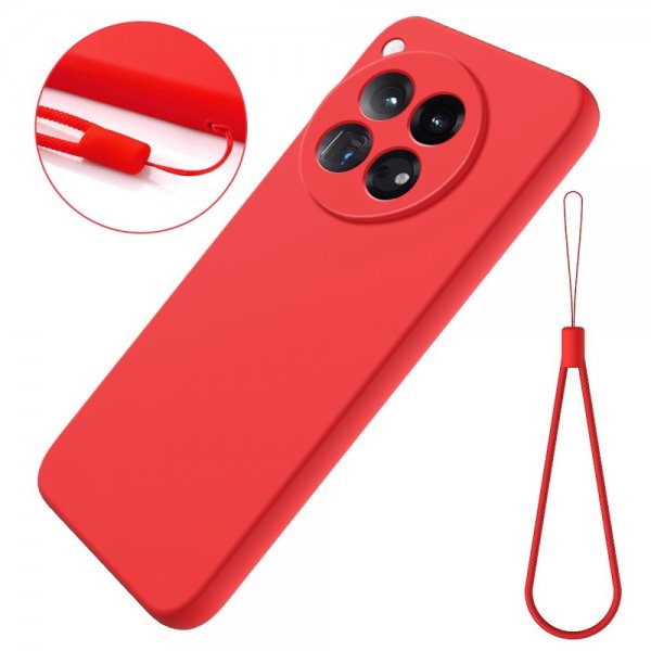 OnePlus 12R Case with Strap Silicone Red