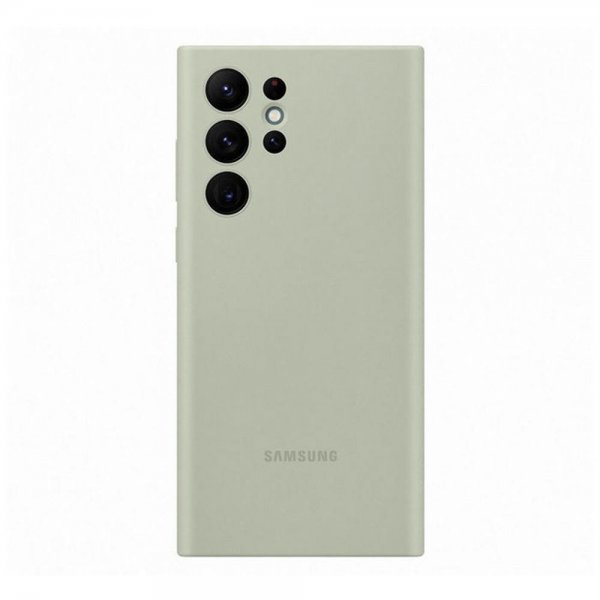 Original Galaxy S22 Ultra Case Silicone Cover Olive Green
