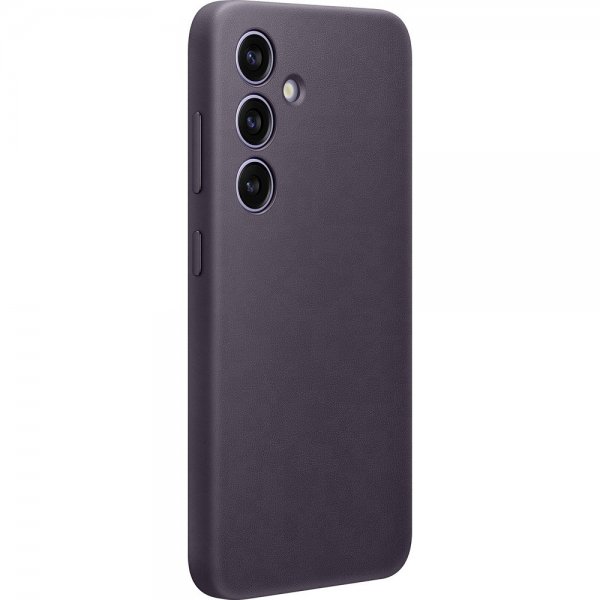 Galaxy S24 Plus Case Vegan Leather Case Dark Violet