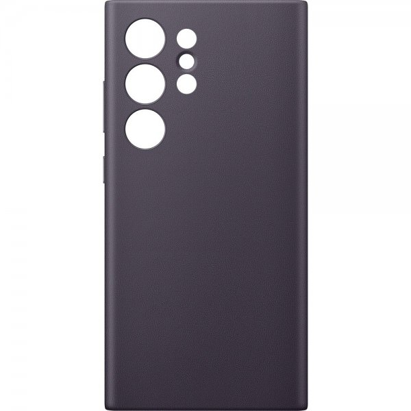 Galaxy S24 Ultra Case Vegan Leather Case Dark Violet