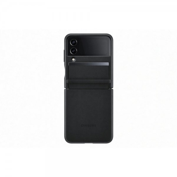 Original Galaxy Z Flip 4 Case Flap Leather Cover Black