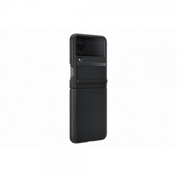 Original Galaxy Z Flip 4 Case Flap Leather Cover Black