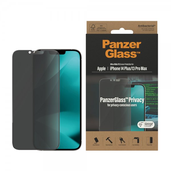 iPhone 13 Pro Max/iPhone 14 Plus Screen Protector Ultra-Wide Fit Privacy
