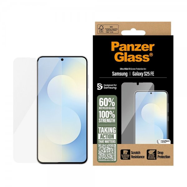 Samsung Galaxy S25 FE Screen Protector Ultra-Wide Fit EasyAligner