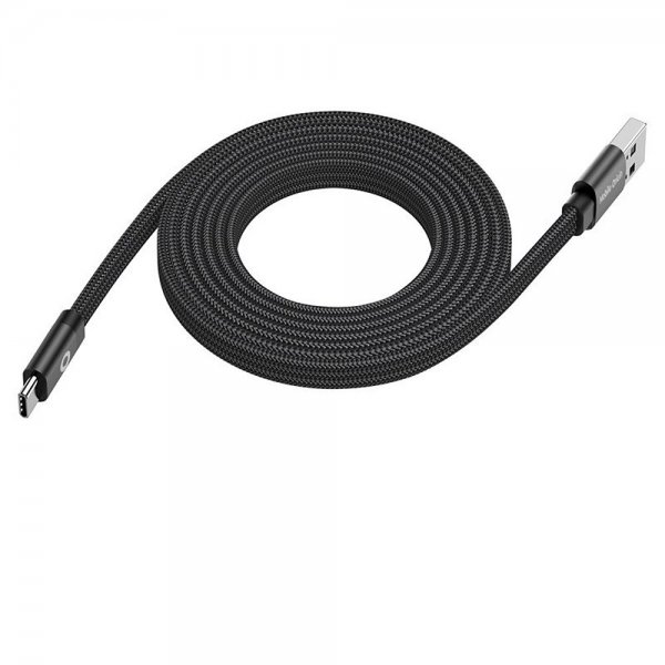 Flat Cable Magnetic USB-A to USB-C 1m Black