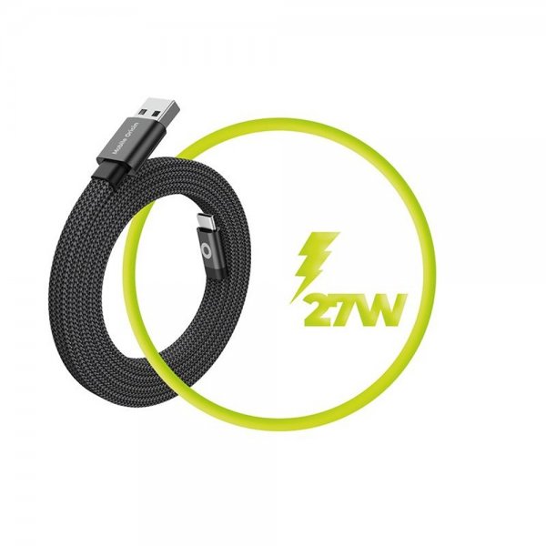 Flat Cable Magnetic USB-A to USB-C 1m Black