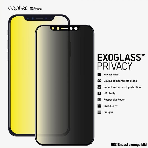 iPhone 6/6S/7/8/SE Screen Protector Exoglass Curved Privacy
