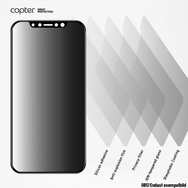 iPhone 6/6S/7/8/SE Screen Protector Exoglass Curved Privacy