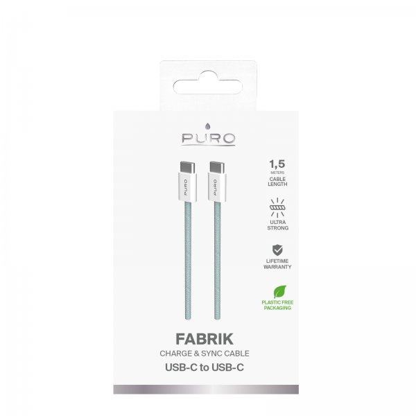 Cable Fabrik 2.0 60W USB-C to USB-C 1.5m Island Mist