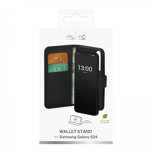 Samsung Galaxy S24 Cover Wallet Stand Black