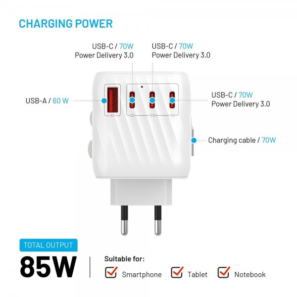 Travel Charger Voyager World Adapter 85W