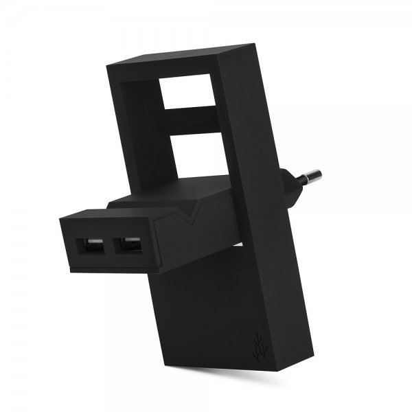 ROCK Double USB Charger 2-in-1 Charger Black