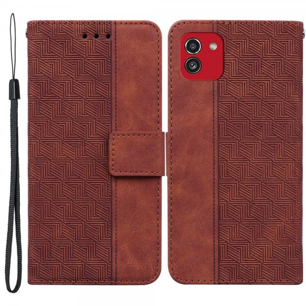 Samsung Galaxy A03 Cover Patterned Brown