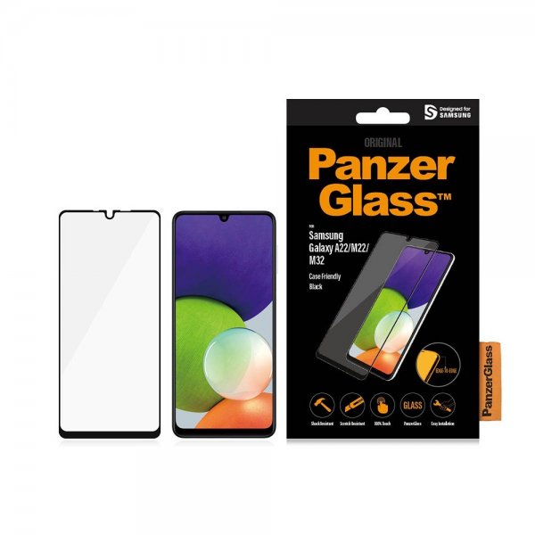 Samsung Galaxy A22 4G Screen Protector Edge-to-Edge Case Friendly