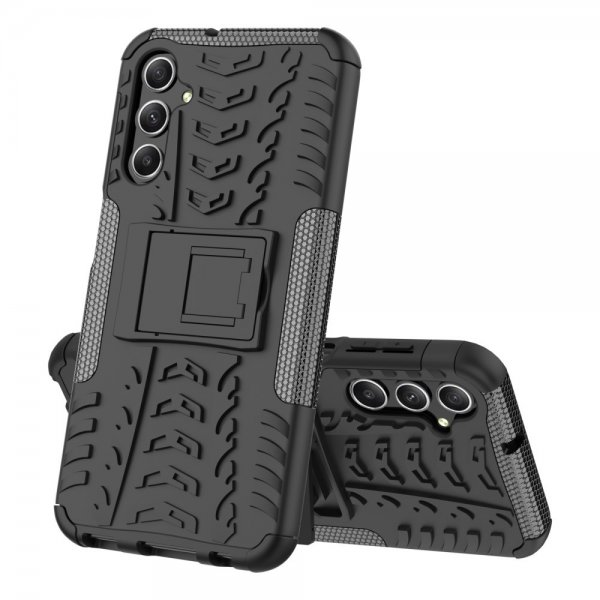 Samsung Galaxy A24 Case Tire Pattern Stand function Black