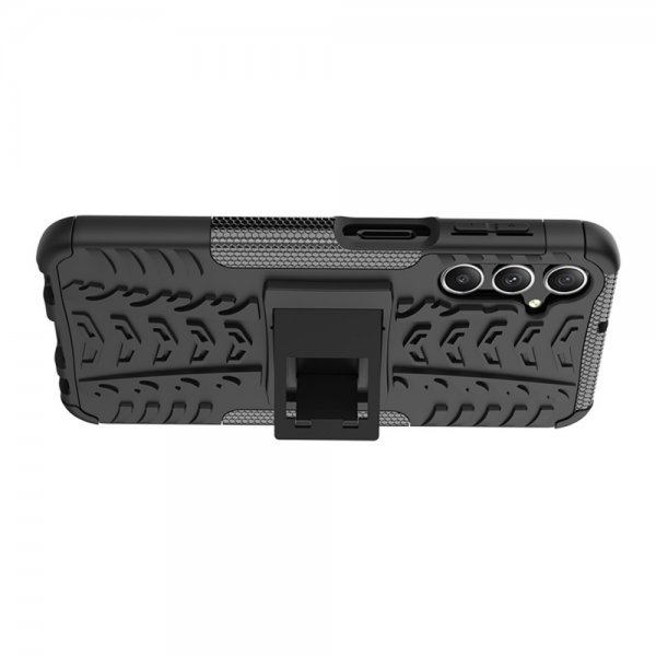 Samsung Galaxy A24 Case Tire Pattern Stand function Black