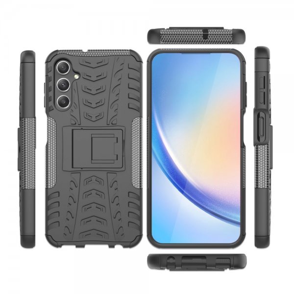 Samsung Galaxy A24 Case Tire Pattern Stand function Black