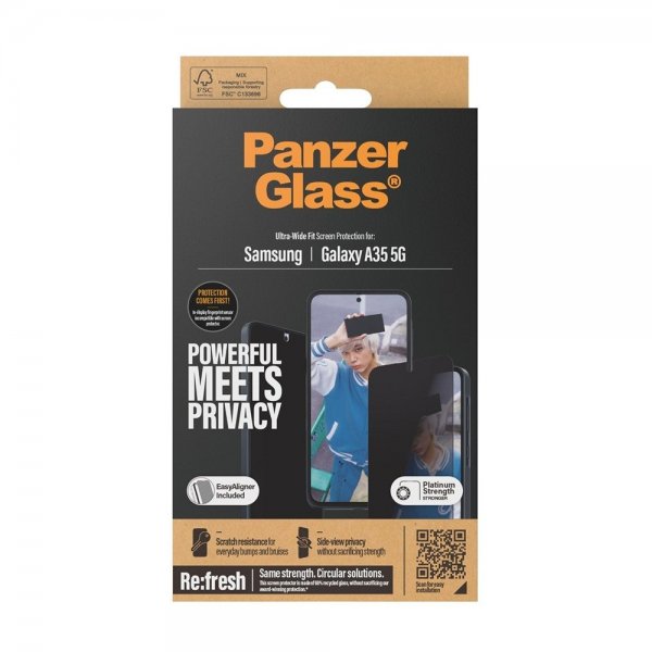 Samsung Galaxy A35 Screen Protector Ultra-Wide Fit Privacy EasyAligner
