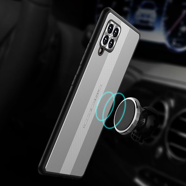 Samsung Galaxy A42 5G Case with Metal Plate Silver