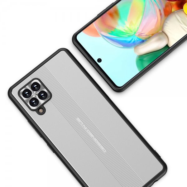Samsung Galaxy A42 5G Case with Metal Plate Silver