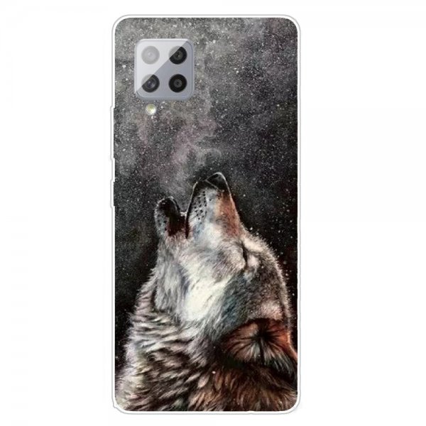 Samsung Galaxy A42 5G Case Print Howling Wolf