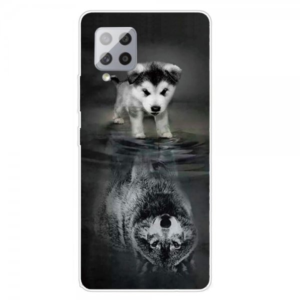 Samsung Galaxy A42 5G Case Print Dog and Wolf