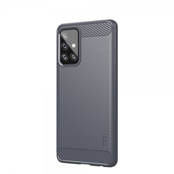 Samsung Galaxy A72 Case Brushed Carbon fiber texture Grey