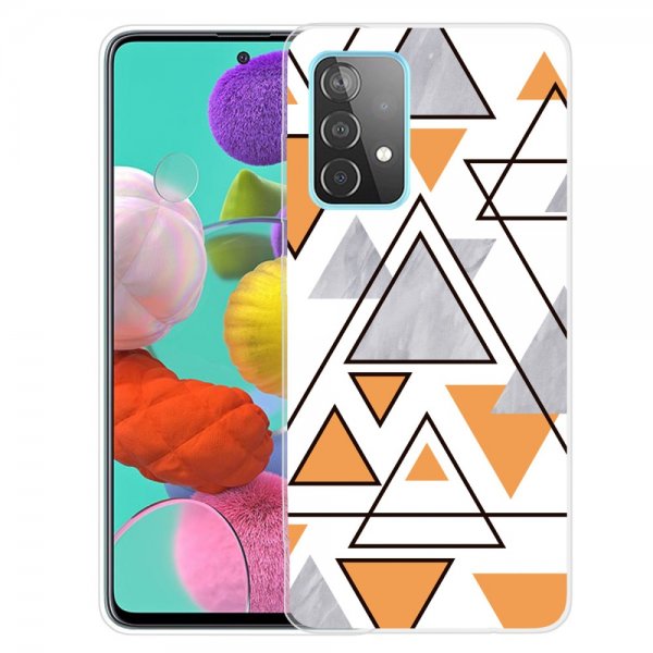 Samsung Galaxy A72 Case Marble Triangles Yellow