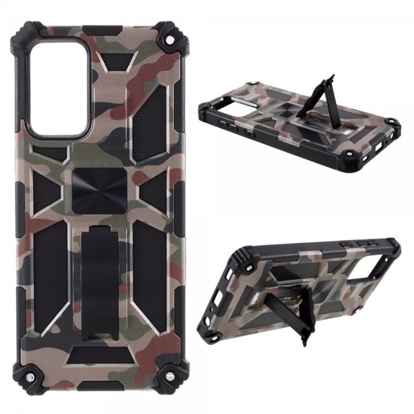 Samsung Galaxy A72 Case with Magnet Stand Function Camouflage Green