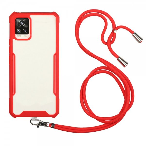 Samsung Galaxy A72 Case with Strap Red