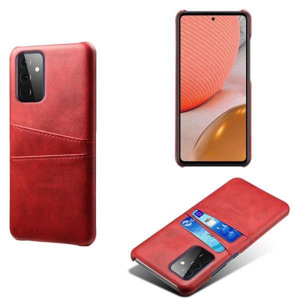 Samsung Galaxy A72 Case with Two Card Slots Red