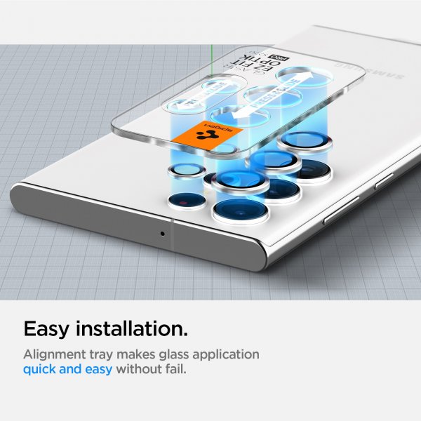 Samsung Galaxy S22 Ultra Camera Protector GLAS.tR EZ Fit Optik Pro 2-pack Phantom White