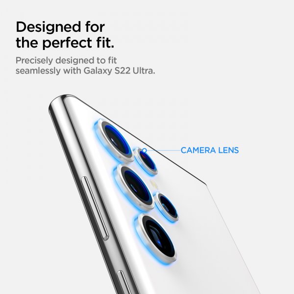 Samsung Galaxy S22 Ultra Camera Protector GLAS.tR EZ Fit Optik Pro 2-pack Phantom White