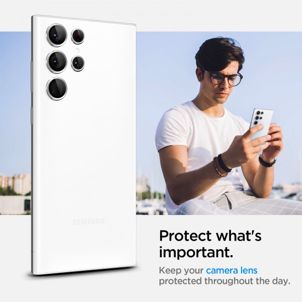Samsung Galaxy S22 Ultra Camera Protector GLAS.tR EZ Fit Optik Pro 2-pack Phantom White