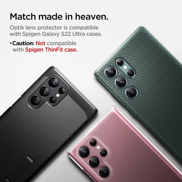 Samsung Galaxy S22 Ultra Camera Protector GLAS.tR EZ Fit Optik Pro 2-pack Phantom White