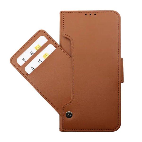 Samsung Galaxy S23 Ultra Cover Foldable Card Slot Brown