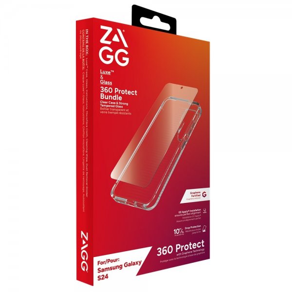 Samsung Galaxy S24 Case and Screen Protector Luxe & Glass 360 Protect Bundle