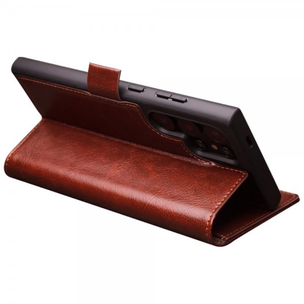 Samsung Galaxy S24 Ultra Cover Genuine Leather Card Slot Brown