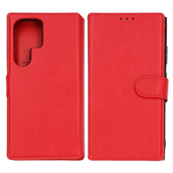 Samsung Galaxy S24 Ultra Cover Detachable Wallet Case Red