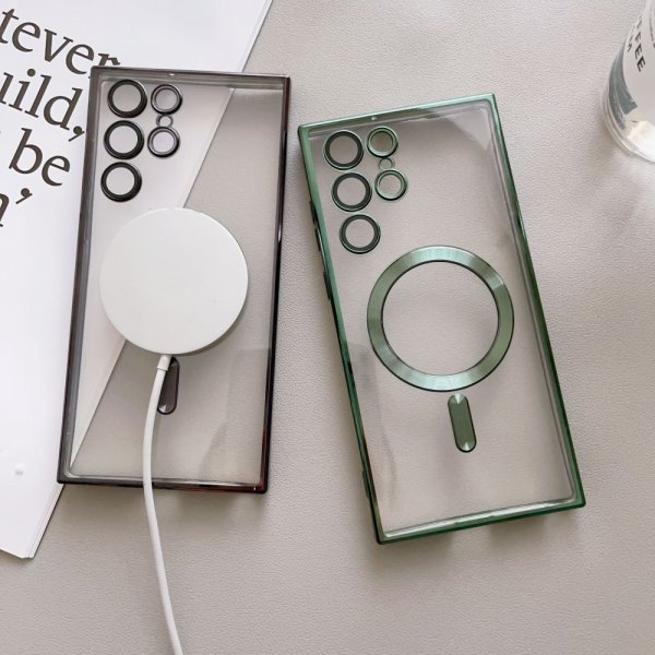 Samsung Galaxy S24 Ultra Skal Pläterad Kant MagSafe Blå