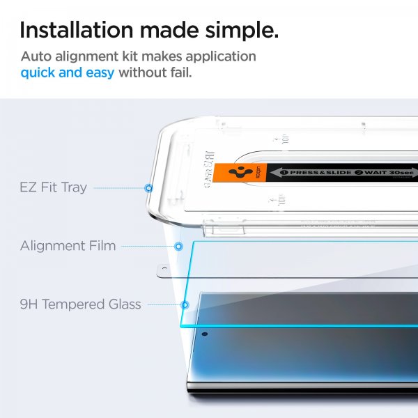 Samsung Galaxy S24 Ultra Screen Protector GLAS.tR EZ Fit 2-pack