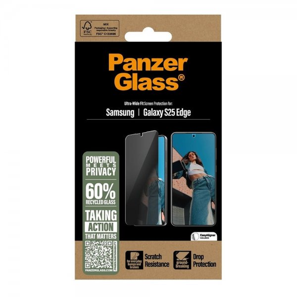 Samsung Galaxy S25 Edge Screen Protector Ultra-Wide Fit Privacy EasyAligner
