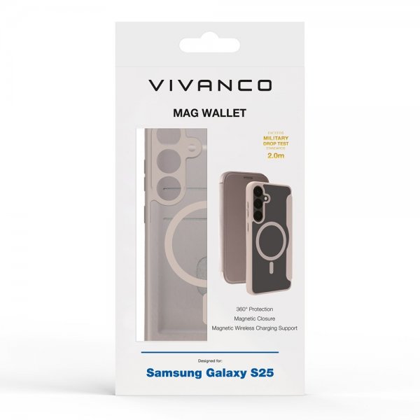 Samsung Galaxy S25 Cover Mag Wallet Greige