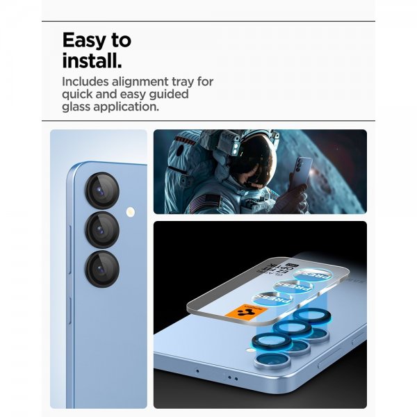 Samsung Galaxy S25 Plus Camera Protector GLAS.tR EZ Fit Optik Pro 2-pack Black