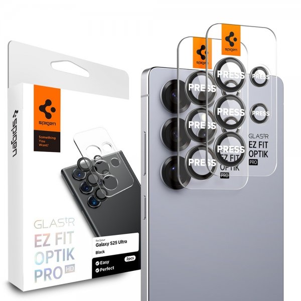 Samsung Galaxy S25 Ultra Camera Protector GLAS.tR EZ Fit Optik Pro 2-pack Black