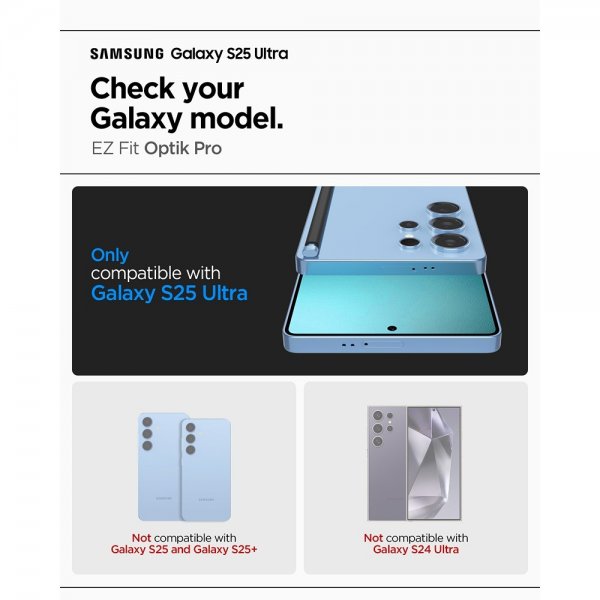 Samsung Galaxy S25 Ultra Camera Protector GLAS.tR EZ Fit Optik Pro 2-pack Black