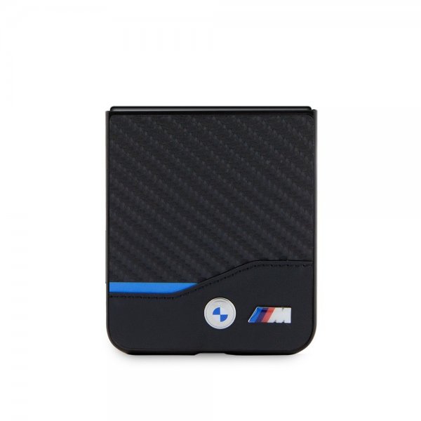 Samsung Galaxy Z Flip 5 Case Carbon Effect Metal Logo Black