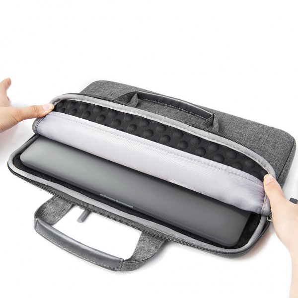 Water Resistant laptop-cover with pockets 16 inches Gray