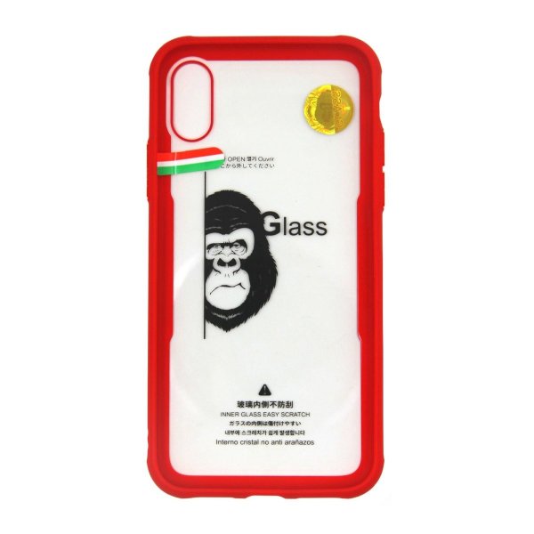 iPhone X/iPhone Xs Case Transparent Back Shock-resistant Red
