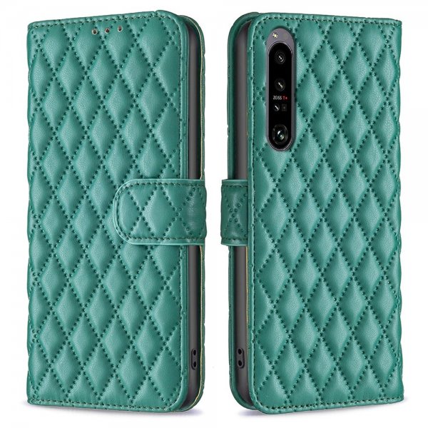 Sony Xperia 1 VI Cover Rhombus Pattern Green